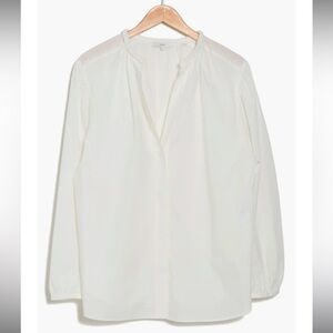 Vince Braid Trim 100% Cotton Button Up Blouse in Optic White - NWT - Size 3x